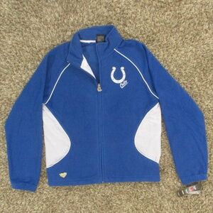 Indianapolis Colts Reebok Jacket Women's‎ Large Blue White NFL Micro Fleece Zip